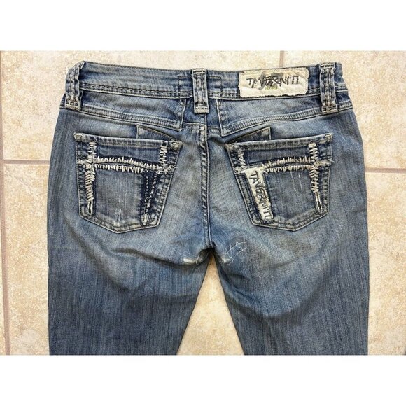 Taverniti SO Jeans Womens 27 Low Rise Distressed Embroidered Skinny Denim Pants - Picture 8 of 16